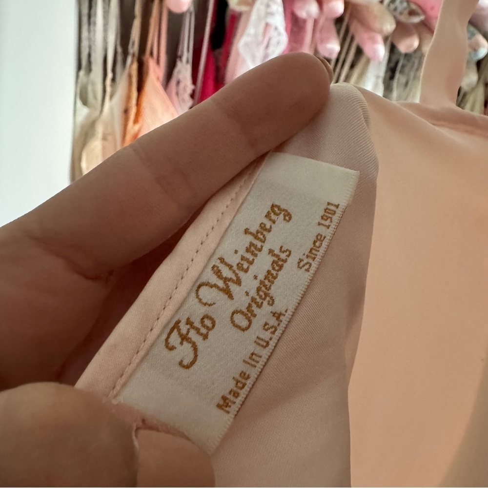Vintage peachy pink maxi gown M cottagecore glam fairy - Picture 5 of 6